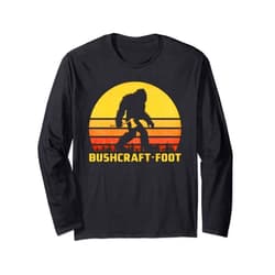 Bushcrafter Bigfoot Gift Apparel Vintage Bigfoot Bushcraft Crytpid Sasquatch Bushcrafting Long Sleeve T-Shirt