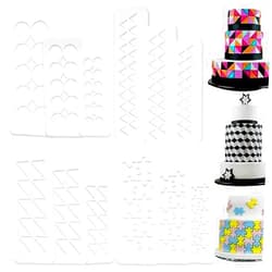 PKEAFC 12 Pcs Square Fondant Cutter Puzzle Fondant Cutters - 4 Size Geometric Shape Fondant Cutter Cake Border Decorating Tool, Creative Cake Decorating