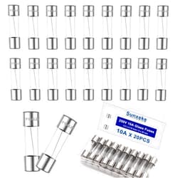 Sunxeke 20PCS F10AL250V 5 x 20mm Fast Blow Glass Fuses 10A 10Amp 250V Glass Fuse,0.2 x 0.78 Inch