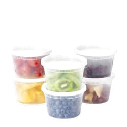FULING [48Set - 16oz.] Plastic Deli Food Storage Containers With Plastic Lids, Disposable togo containers for soup, Meal Prep, Slime | BPA Free | Stackable | Leakproof | Microwave | Dishwasher | Freezer Safe