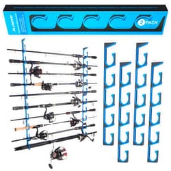 PLUSINNO H5 Horizontal Fishing Rod/Pole Holders for Garage, Wall or Ceiling Mounted Fishing Rod Rack, Aviation Aluminum Fishing Holder Holds up to 5/10/20 Rod or Combos or Nets Storage Racks