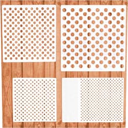 KUANSHENG Dots Stencils - 4 Pcs Polka Dot Stencils, Assorted Sizes, Reusable Mylar Plastic Templates for DIY Crafts | Painting on Wood, Furniture, Walls, Scrapbooks, and More