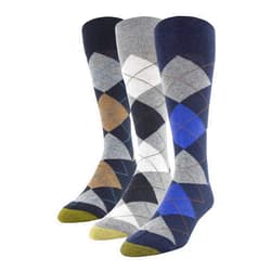 GOLDTOE Men's Carlyle Argyle Crew Socks 3 Pack