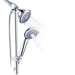 Hotel Spa HotelSpa Instant-Mount Drill-Free Height/Angle Adjustable 30-Setting SpiralFlo 3-Way Shower Head/Handheld Showerhead Slide Bar Combo