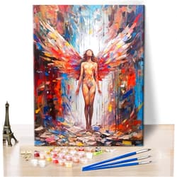 TUMOVO Paint by Numbers Angel, Angel with Wings Paint by Number for Adults, Adult Paint by Number Kits on Canvas, Colorful Space in Oil Painting Style for Art Crafts 16