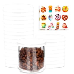 Mason Life Oui Yogurt Jar Lids, 24 Pcs Oui Yogurt Jar Lids Set, Clear Plastic Jar Replacement Lids Compatible with Oui Yogurt Jars, Lids for Oui Yogurt Jars