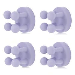XoYoZo 4 pcs Silicone Toothbrush Holder Multi-Function Hook Waterproof self Adhesive Single Toothbrush Hook Plug Holder for Wall for Hanging Bathroom Kitchen Living Room Office