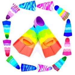 Gugmoy Limited Edition Swimming Training Fins,Comfortable Silicone Swim Fin for Swimming and Diving,Size Suitable Beginners Kids Girls Boys Adults