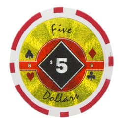 Brybelly Black Diamond Poker Chip Heavyweight 14-gram Clay Composite – Pack of 50 ($5 Red)