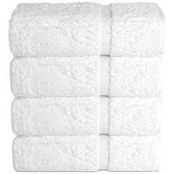 Chakir Turkish Linens | Hotel & Spa Quality 100% Cotton Premium Turkish Towels | Soft & Absorbent (4-Piece Bath Towels, White)