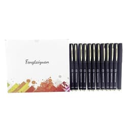 Fengtaiyuan 038P18x12, Black Gel Ink Roller Ball Pens, Black Ink, Ultra Fine 0.38mm, Writting Pens, Smooth, 12 Pack (038P18x12)