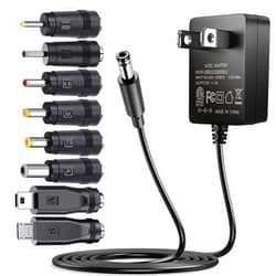 SoulBay 5V 2A Power Supply Adapter 10W AC100-240V to DC 5 Volt 2Amp Versatile Charger Cord with 8 Plugs for USB Hub TV Box Tablet Camera Speaker GPS Webcam Router and More 5vdc Electronics, 5FT
