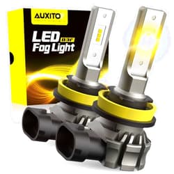 AUXITO H11/H8/H16 LED Fog Light Bulbs or DRL, 6000 Lumens 3000K Amber Yellow Light, 300% Brightness, CSP LED Chips Fog Lamps Replacement for Cars, Play and Plug (Pack of 2)