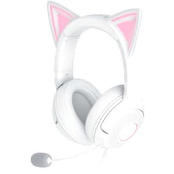 Razer Kraken Kitty V2 USB Wired Headset: Chroma RGB Kitty Ears - Stream Reactive Lighting - HyperClear Cardioid Mic - 40 mm Drivers - 7.1 Surround Sound - Comfortable Ear Cushions - White