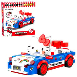 Brickcraft Officially Licensed Sanrio Hello Kitty Custom Convertible with Detailed face and Sticker Sheet Included 294 Pieces Multicolored Brick Building Set