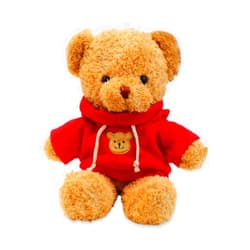 AUCOOMA Teddy Bear Stuffed Animal Cute Red Hoodie Bear Plush Toys Gifts for Kids 11.8 Inches