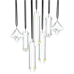 HDCRYSTALGIFTS Modern Grief Gift,Set 7 Clear Crystal Prisms Suncatchers Hanging Ornament,Rainbow Maker Sun Catchers for Windows, Balcony, Kitchen, Garden Decoration