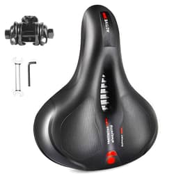 TOPCABIN Comfort Bike Saddle Seat with Dual Shock Absorbing Ball,Thickened Memory Foam,Waterproof Universal Replacement Wide Bicycle Saddle Seat for Bike/Road MTB Exercise Indoor Cycling