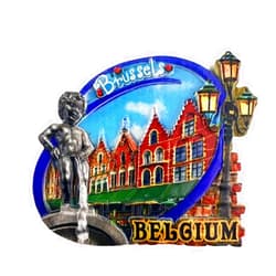 Wedarego Brussels Belgium 3D Fridge Magnet Souvenir Gift,Resin Handmade Brussels Refrigerator Magnet Home & Kitchen Decoration Collection