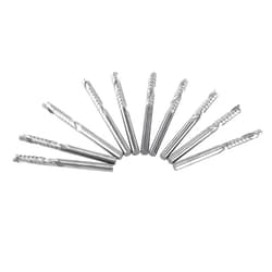 KIMISS 10-Piece Tungsten Carbide Spiral End Mills Set - Single Flute Milling Cutters for CNC Routers & Milling Machines - 4mm Shank