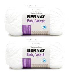 Bernat Baby Velvet BB Snowy White Yarn - 2 Pack of 300g/10.5 oz - 100% Polyester - #4 Worsted (Medium) - 492 Yards - Knitting/Crochet