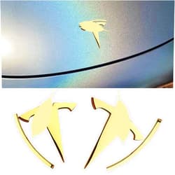 YHCDSEA Metal Badge Replacement Sticker fit for Model 3 Front Back Trunk Replace Emblem Stickers Accessories (Gold)