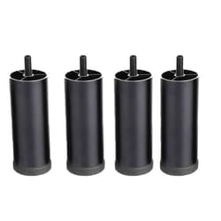 XUNFAKE 4X Aluminum Alloy Furniture Legs Table Legs, with M6 Screws, Adiustable Metal, Aluminum Alloy, Round, for Dresser,Sideboard,Plating Table (3.93in/10cm,Black)