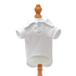 lovelonglong Basic Dog Polo Shirts Premium Cotton, Polo T-Shirts for Large Medium Small Dogs with a Two-button Collar Blank Color White S