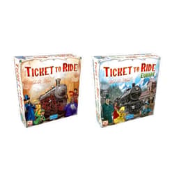 Days of Wonder Ticket to Ride & Ticket to Ride Europe Board Game Bundle - Classic Train Adventure Strategy Games for Family Game Night, Perfect for Kids & Adults, Ages 8+, 2-5 Players