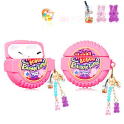 Lupct for Airpod Pro 2019/Pro 2 Gen 2022 Silicone Case, Cartoon Cute Food Air Pods Cover Kids Girls Women Funny Headphone Fun Cool Kawaii Keychain Cases for AirPods Pro (Hubba Bubba Bubble Tape)