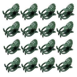 KINGLAKE Orchid Stem Clips,Medium Daisy Plant Clips, 100 Pcs Plant Support Clips Garden Flower Thick Plastic Vine Clips Dark Green (95230)