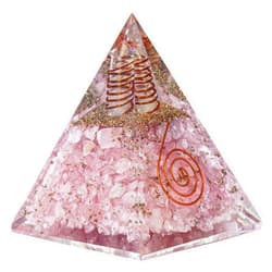 ZENFULSTONE Rose Quartz Orgone Pyramid for Peace, Calm & Unconditional Love, Confidence & Protection | Orgonite pyramids with Copper Coil and Crystal Quartz for Chakra Protection