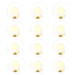 LEICHI Clear Glass Stone Shape Pulls Cabinet Hardware Drawer Knob Furniture Handle Pull Dresser Knob, Gold Base with Screw,12-Pack (Clear)