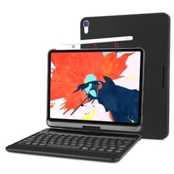 ProCase Keyboard Case for iPad Pro 12.9 2018 Latest Model [Support Apple Pencil Charging], 360 Degree Rotation Swivel Cover with Wireless Keyboard for iPad Pro 12.9 3rd Gen 2019 -Black