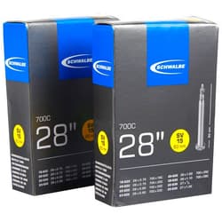 Schwalbe SV15 SV 15 Bicycle Tube 60 mm 700 x 18-28 C B067 Extra Long Pack of 2, Black
