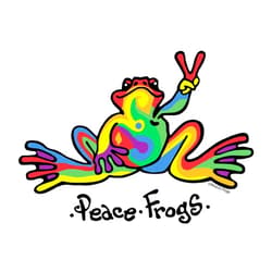 Enjoy It Peace Frogs Multi-Color Peace Frogs Car Sticker, Outdoor Rated Vinyl Sticker Decal for Windows, Bumpers, Laptops or Crafts, 2 Pieces