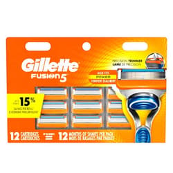 Gillette Fusion5 Men's Razor Blades, 12 Blade Refills