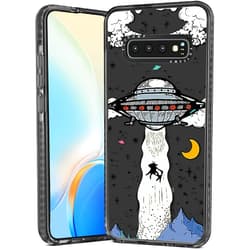Toycamp for Samsung Galaxy S10 Case, UFO Cool Cartoon Design for Men Boys Girls Teens Cute Case, (6.1 Inch), Black