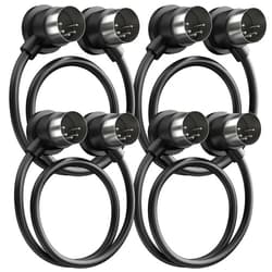 Heams 4 Pack Premium Right Angle MIDI Cable 2FT, Low Profile for Saving Space MIDI Cables, Stable & Fast Transmission and Long-Lasting 5 Pin Din Cable, Ideal for MIDI Interface, Keyboard, Pedal Board