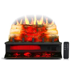 Rintuf Electric Fireplace Logs Set, 1500W Fireplace Insert Log Heater, Overheat Protection, Remote Control, Timer, 5 Flame Brightness/Speed & 4 Flame Sound, 20