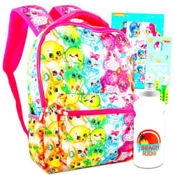 Nickelodeon Shopkins School Backpack Set for Girls, Kids - Bundle with 16