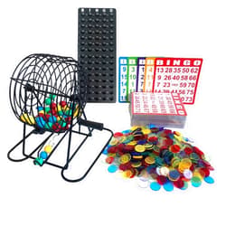 Yuanhe Deluxe Bingo Game Set-includes Metal Cage,500 Colorful Bingo Chips,100 Bingo Cards,75 Colored Balls,Plastic Masterboard,Great for Large Groups,Parties …