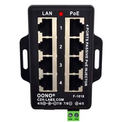 OONO 4 Ports Passive RJ45 PoE Power Injection Module, Power Over Ethernet Injector