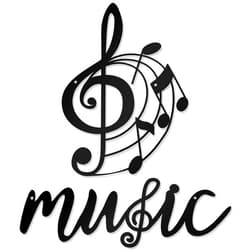 Zhengmy 2 Pieces Music Notes Wall Decor Metal Black Treble Clef Music Notes Wall Art Musical Hanging Note Sign Metal Decoration for Home Room Musical Studio Birthday Party