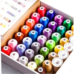 Simthread Brother 40 Colors 1100Y(1000M) Machine Embroidery Thread Big Spool Polyester Bright and Beautiful Colors for Brother Babylock Janome Singer Pfaff Husqvarna Bernina Machines