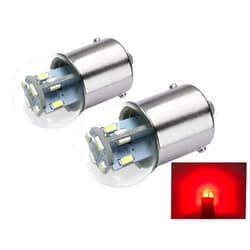 Aero-Lites.com #89#67#303 Miniature Bulb LED Replacement | 12/28 Volt AC/DC | Base Style: BA15S | Replacement for #67, 69, 89, 98, 1247, 441067-1, 97, 631, 1155, 9421777, 303, 623, 1251 (2-Pack; Red)
