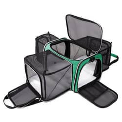 BAGLHER Cat Carrier Bag,Airline Approved Pet Carrier Soft Side Pet Travel 5 Sides Open Doors 3 Sides Expandable Foldable Dog Carrier with Fleece Pad