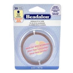Beadalon German Style Wire Antique Brass Color 20 gauge 19.7 ft. roll