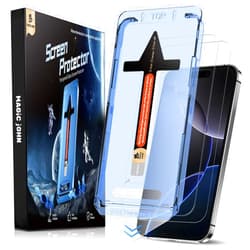 MAGIC JOHN 2 Pack for iPhone 16 Pro Max 6.9 inch Tempered Glass Screen Protector, Auto Dust-Elimination, Bubble Free, Easy Installation, HD Clear