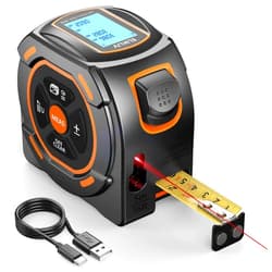 Elikliv Laser Tape Measure 197Ft Laser Measurement & 16Ft Manual Measuring Digital Tape Measure Support to Pythagorean Mode, Area, Volume, Ft/Ft+in/in/M Unit Distance Meter for Woodworker Tool